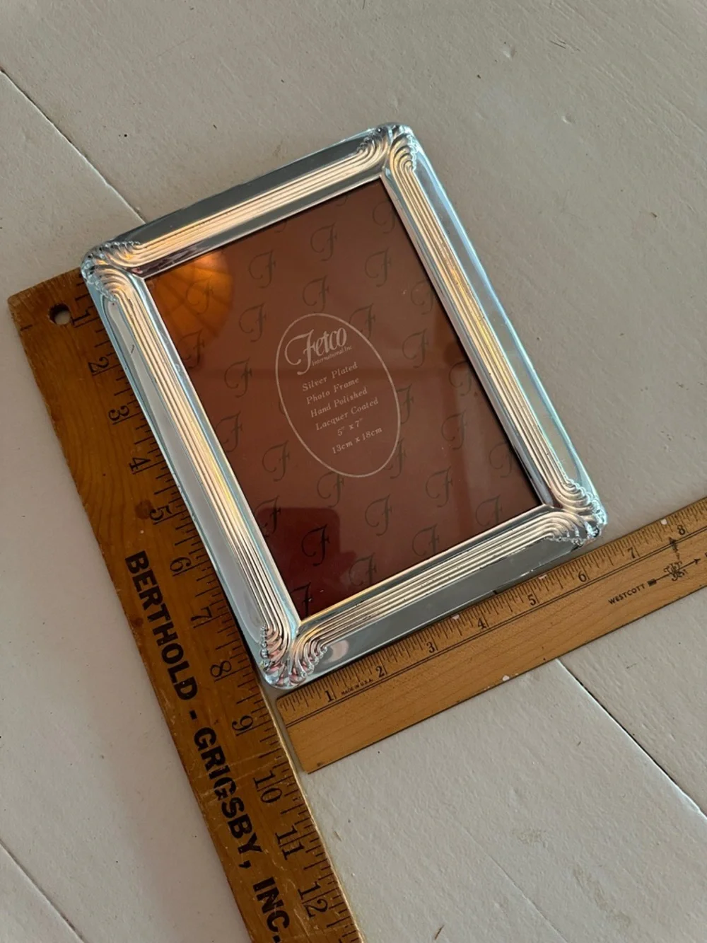 Fetco Silver Plated Photo Frame Hand Polished Lacquer Coated 5x7